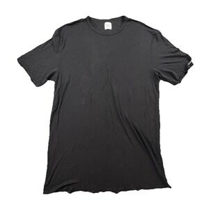 Zara Black Distressed Hem T-Shirt Dress XL Short Sleeve Grunge Chic